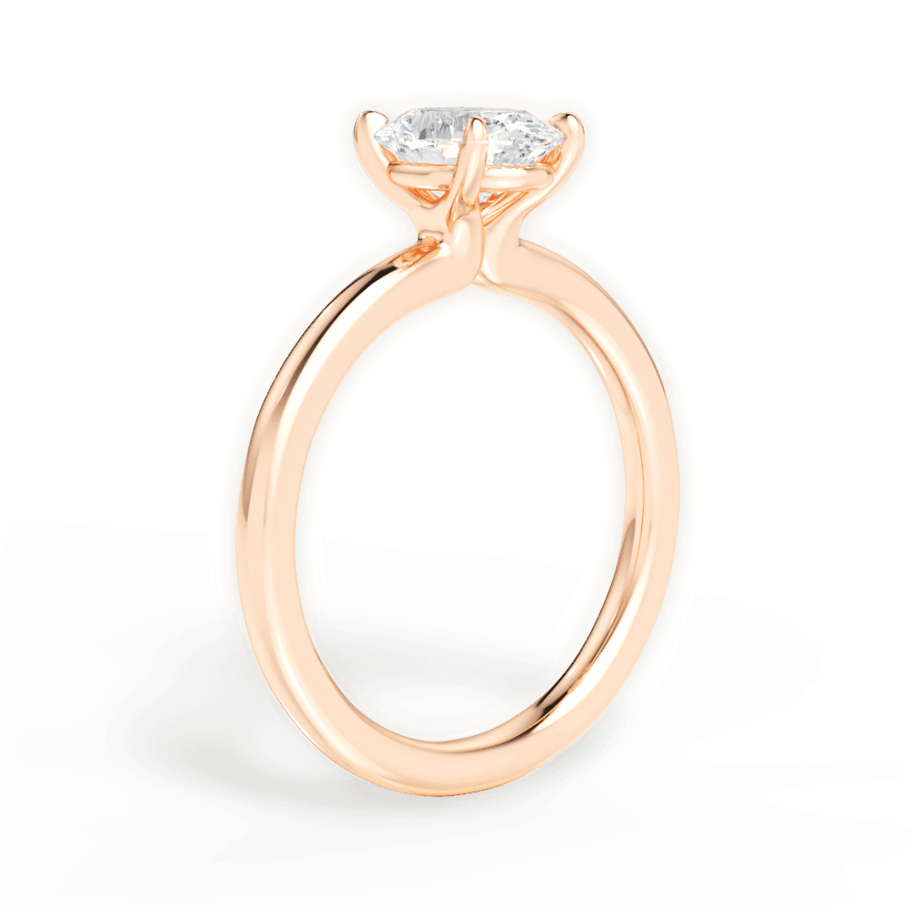 Angela Oval Cut Lab Grown Diamond 18Kt Rose Gold Engagement Ring - View 3