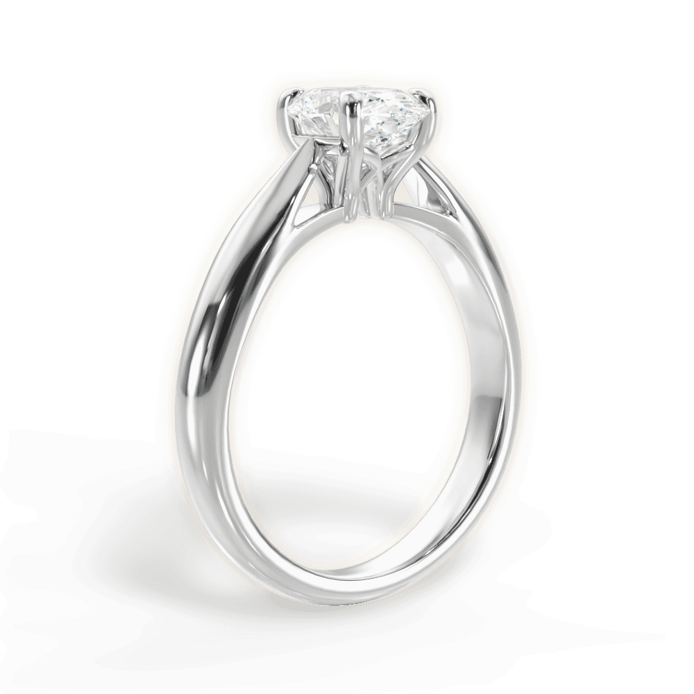 Amy Oval Cut Lab Grown Diamond 14Kt White Gold Engagement Ring - View 2