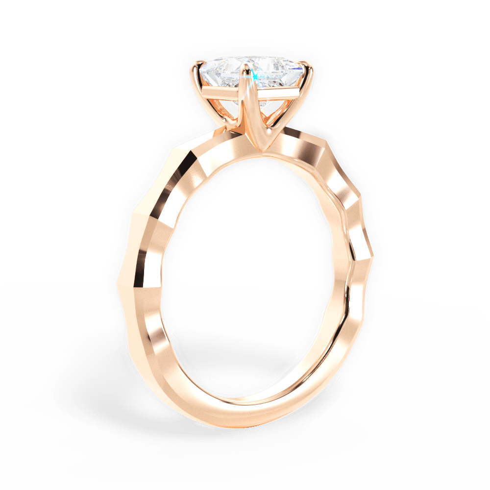Aaliyah Princess Cut Lab Grown Diamond 18Kt Rose Gold Engagement Ring - View 2
