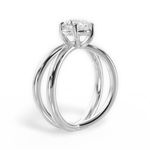 Ada Round Cut Lab Grown Diamond 14Kt White Gold Engagement Ring - View 3