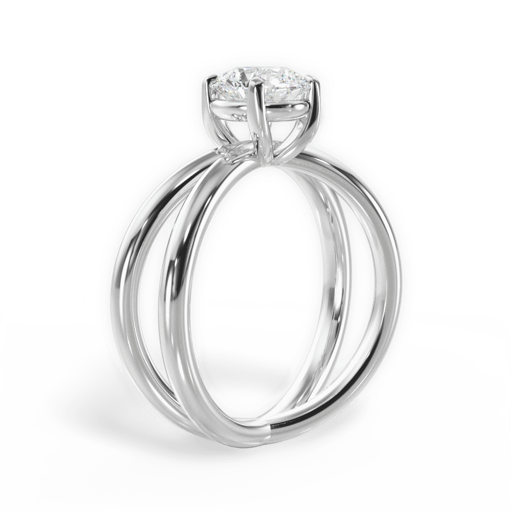 Ada Round Cut Lab Grown Diamond Platinum Engagement Ring - View 3