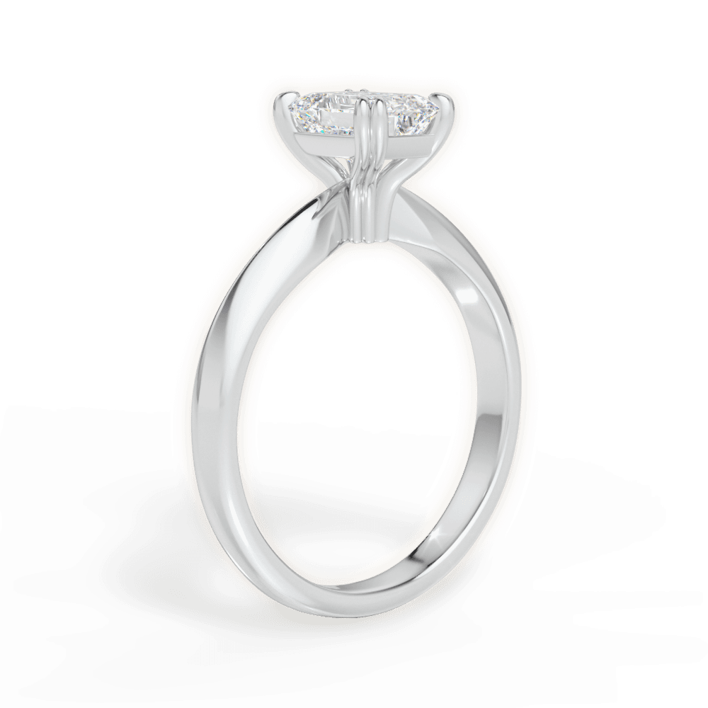 Anastasia Emerald Cut Lab Grown Diamond 18Kt White Gold Engagement Ring - View 3