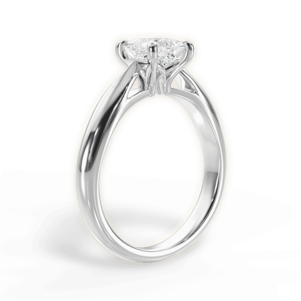 Amy Princess Cut Lab Grown Diamond 14Kt White Gold Engagement Ring - View 2