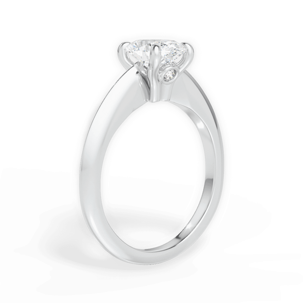 Amanda Oval Cut Lab Grown Diamond 18Kt White Gold Engagement Ring - View 2