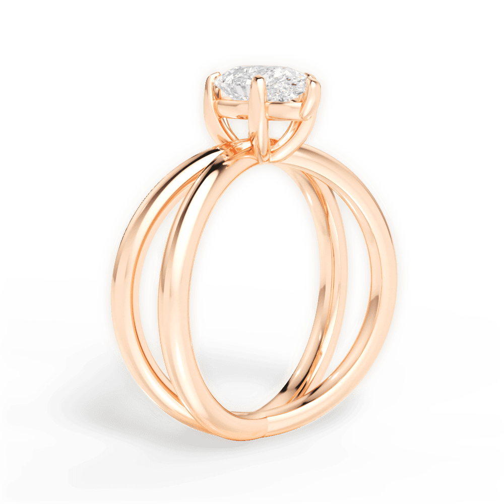 Ada Pear Cut Lab Grown Diamond 18Kt Rose Gold Engagement Ring - View 3