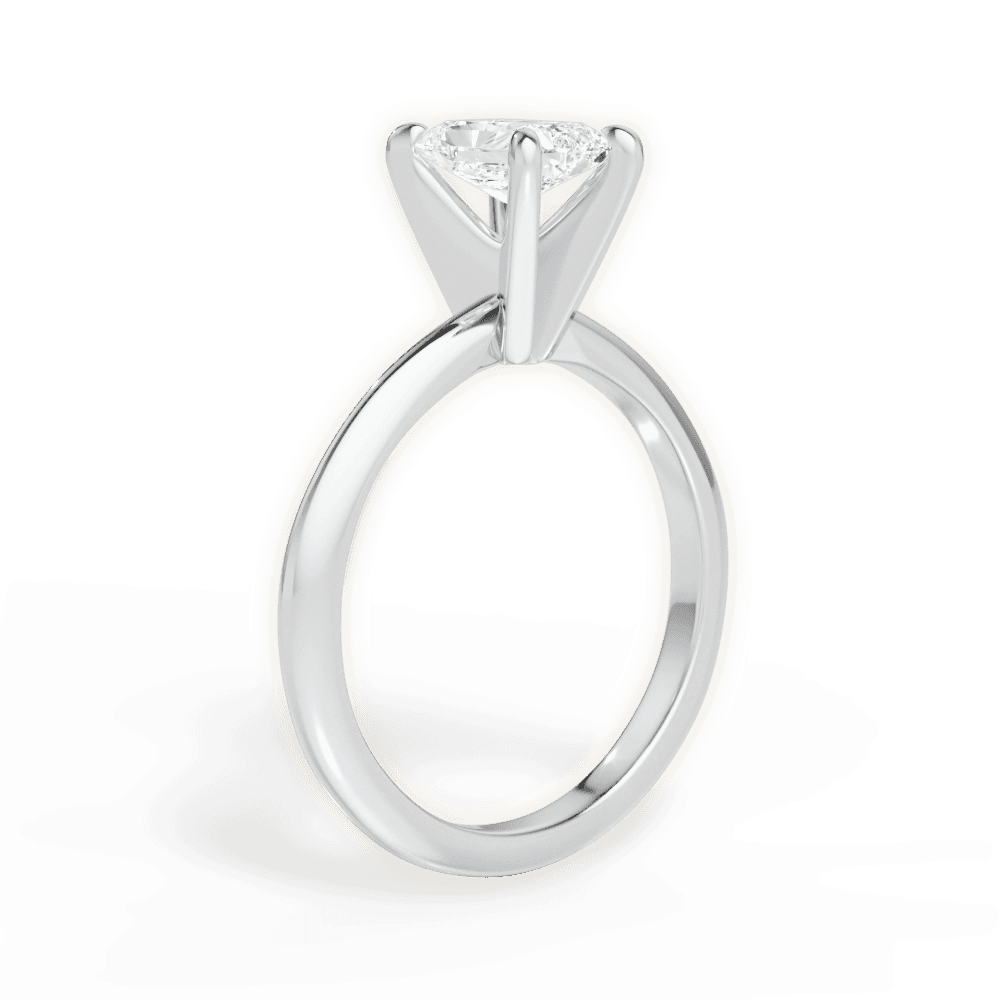 Alicia Radiant Cut Lab Grown Diamond Platinum Engagement Ring - View 3