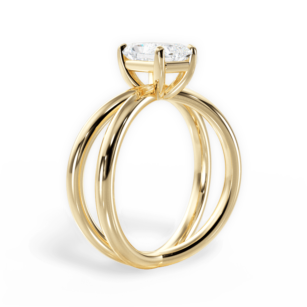 Ada Radiant Cut Lab Grown Diamond 18Kt Yellow Gold Engagement Ring - View 3