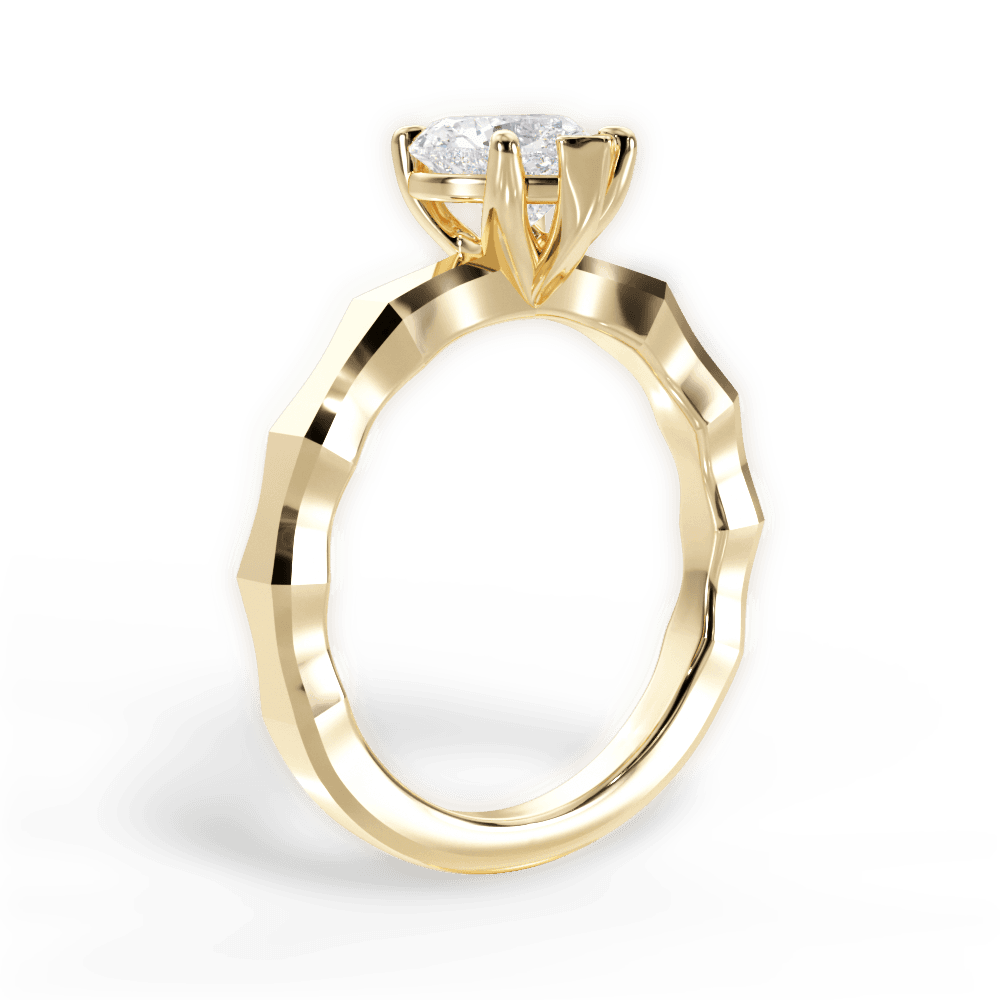 Aaliyah Heart Cut Lab Grown Diamond 18Kt Yellow Gold Engagement Ring - View 3