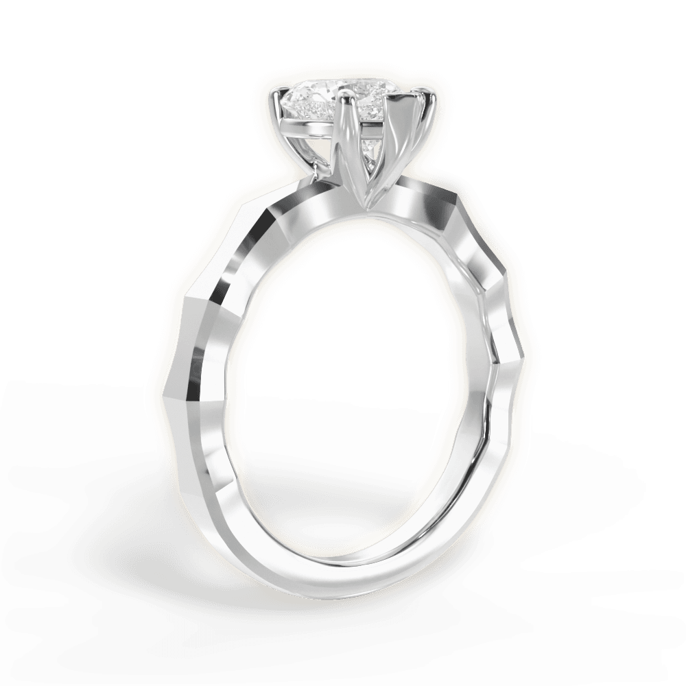 Aaliyah Heart Cut Lab Grown Diamond Platinum Engagement Ring - View 3