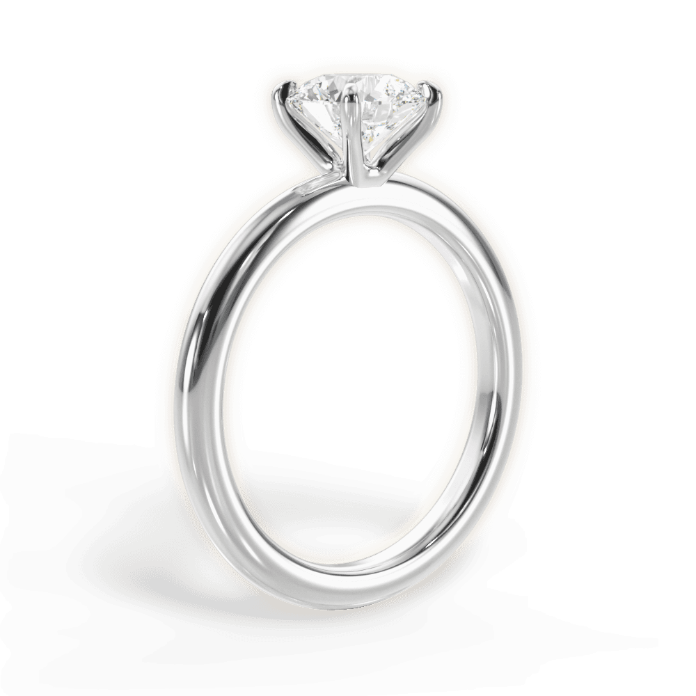 Allison Round Cut Lab Grown Diamond 18Kt White Gold Engagement Ring - View 4