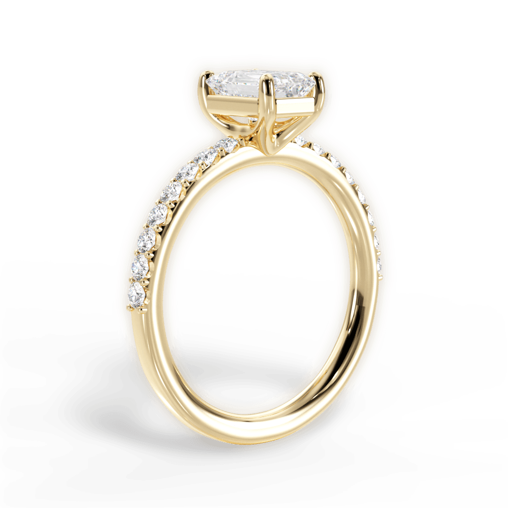 Elsie Emerald Cut Lab Grown Diamond 18Kt Yellow Gold Engagement Ring - View 4