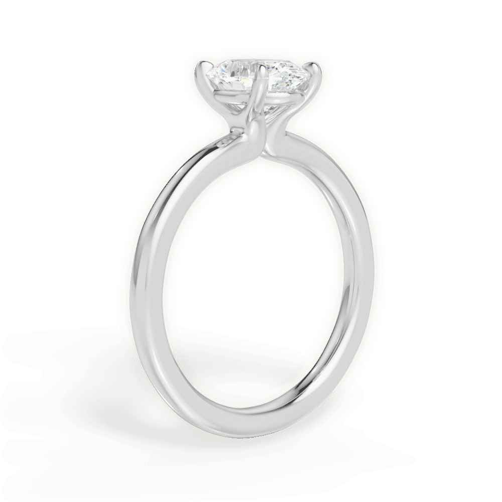 Angela Oval Cut Lab Grown Diamond 14Kt White Gold Engagement Ring - View 3