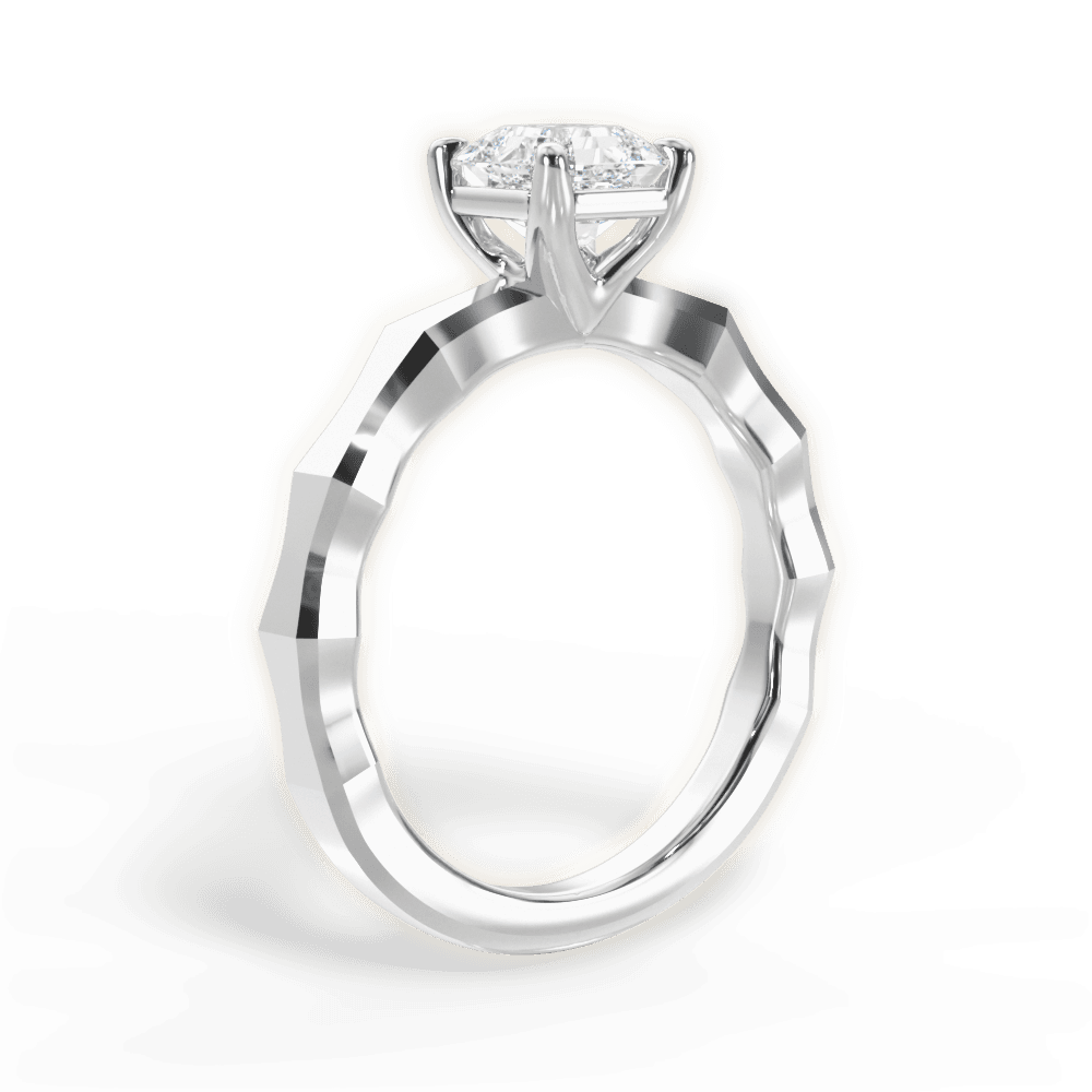 Aaliyah Asscher Cut Lab Grown Diamond Platinum Engagement Ring - View 2