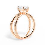 Ada Emerald Cut Lab Grown Diamond 18Kt Rose Gold Engagement Ring - View 2