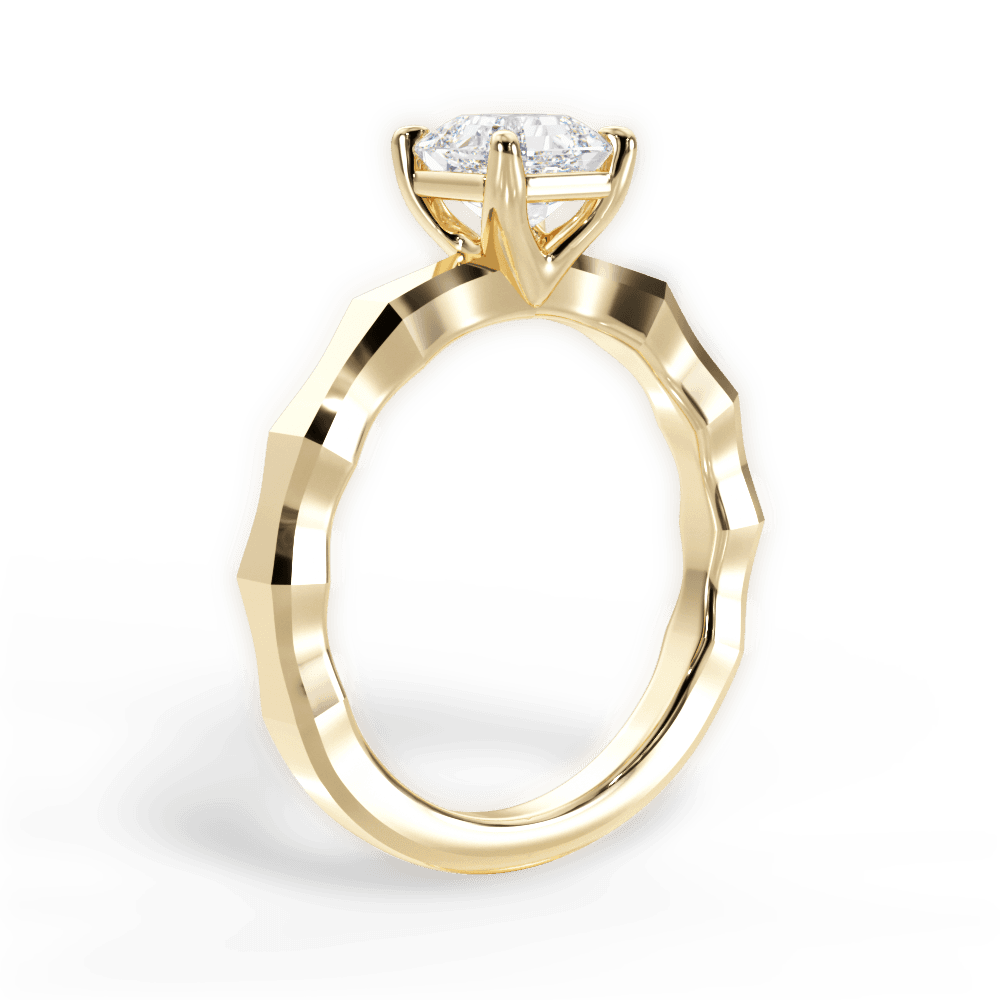 Aaliyah Asscher Cut Lab Grown Diamond 18Kt Yellow Gold Engagement Ring - View 2