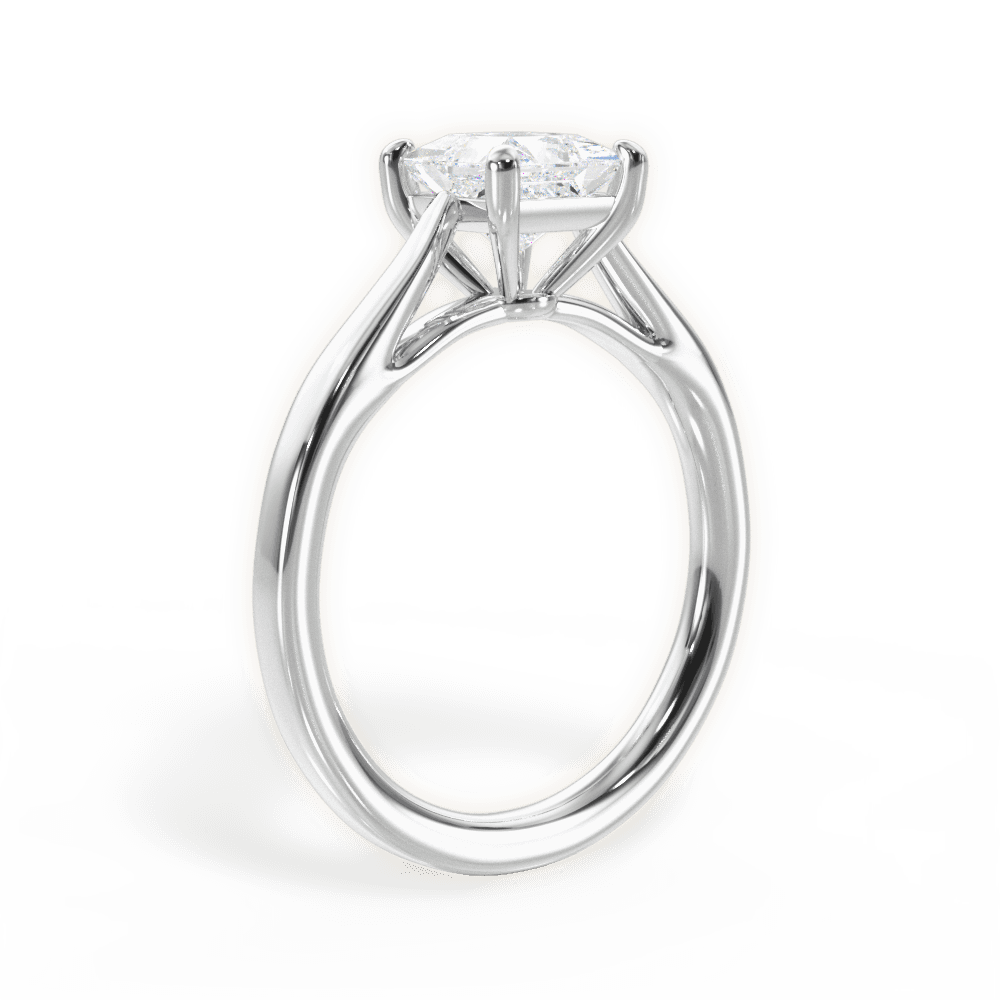 Angie Princess Cut Lab Grown Diamond 14Kt White Gold Engagement Ring - View 2