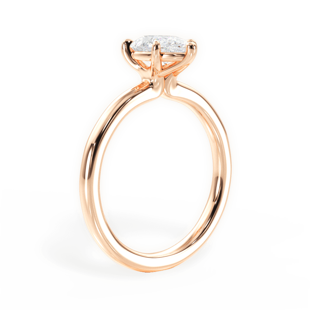Angela Pear Cut Lab Grown Diamond 18Kt Rose Gold Engagement Ring - View 3
