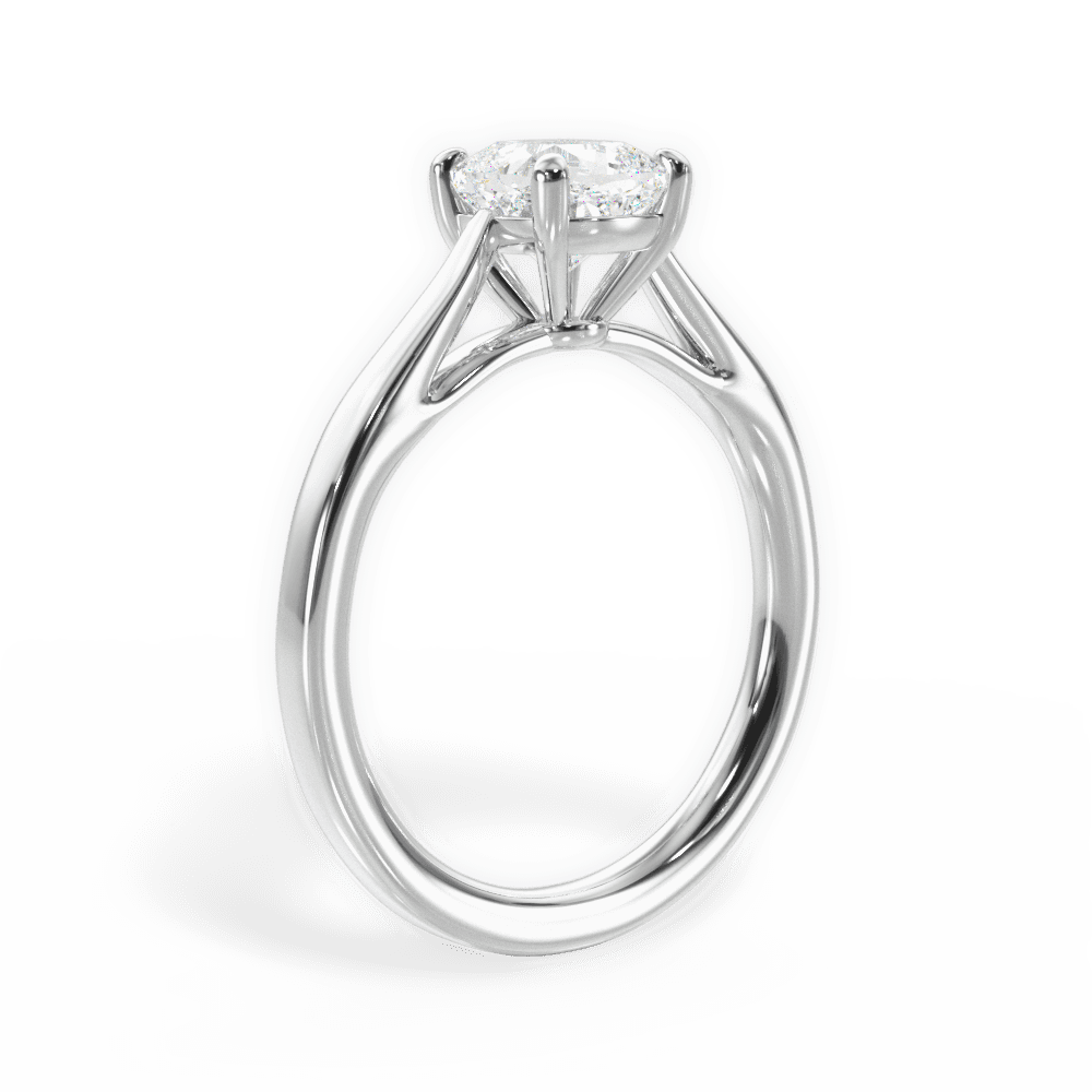Angie Cushion Cut Lab Grown Diamond 14Kt White Gold Engagement Ring - View 3