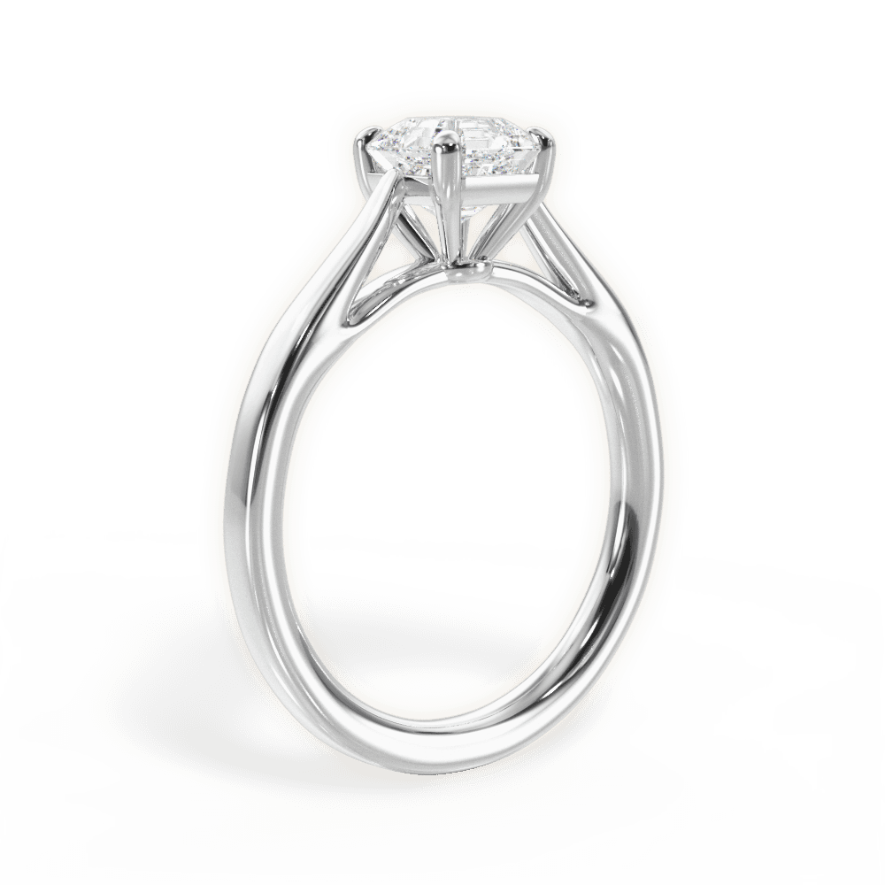 Angie Asscher Cut Lab Grown Diamond 14Kt White Gold Engagement Ring - View 2