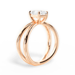 Ada Radiant Cut Lab Grown Diamond 18Kt Rose Gold Engagement Ring - View 2