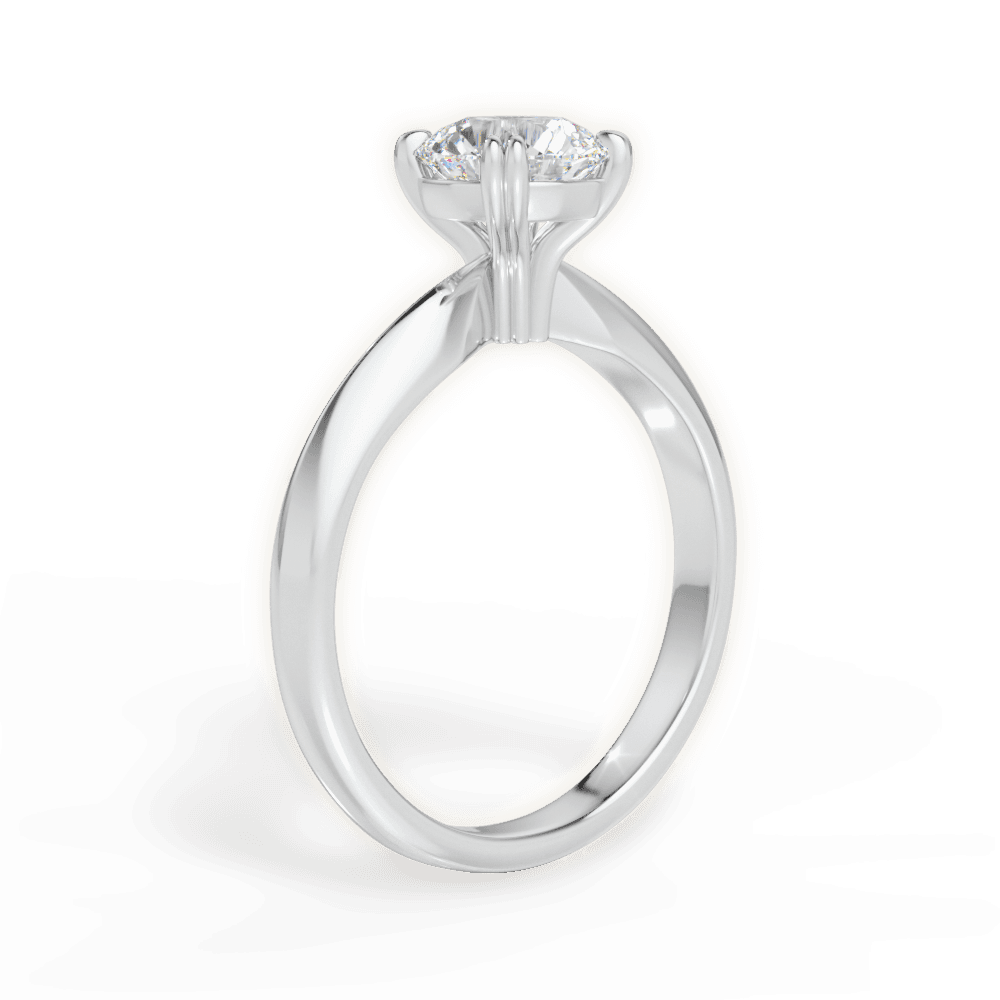 Anastasia Round Cut Lab Grown Diamond 18Kt White Gold Engagement Ring - View 2