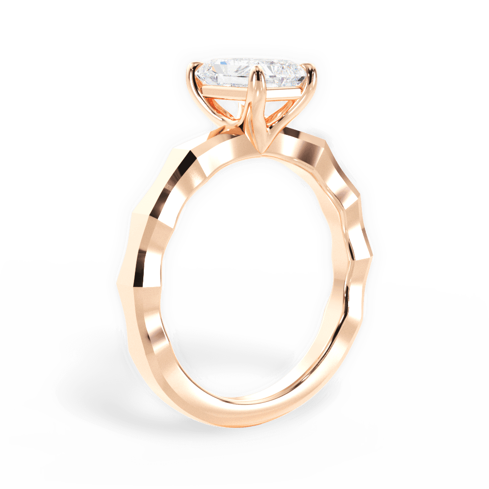 Aaliyah Radiant Cut Lab Grown Diamond 18Kt Rose Gold Engagement Ring - View 4