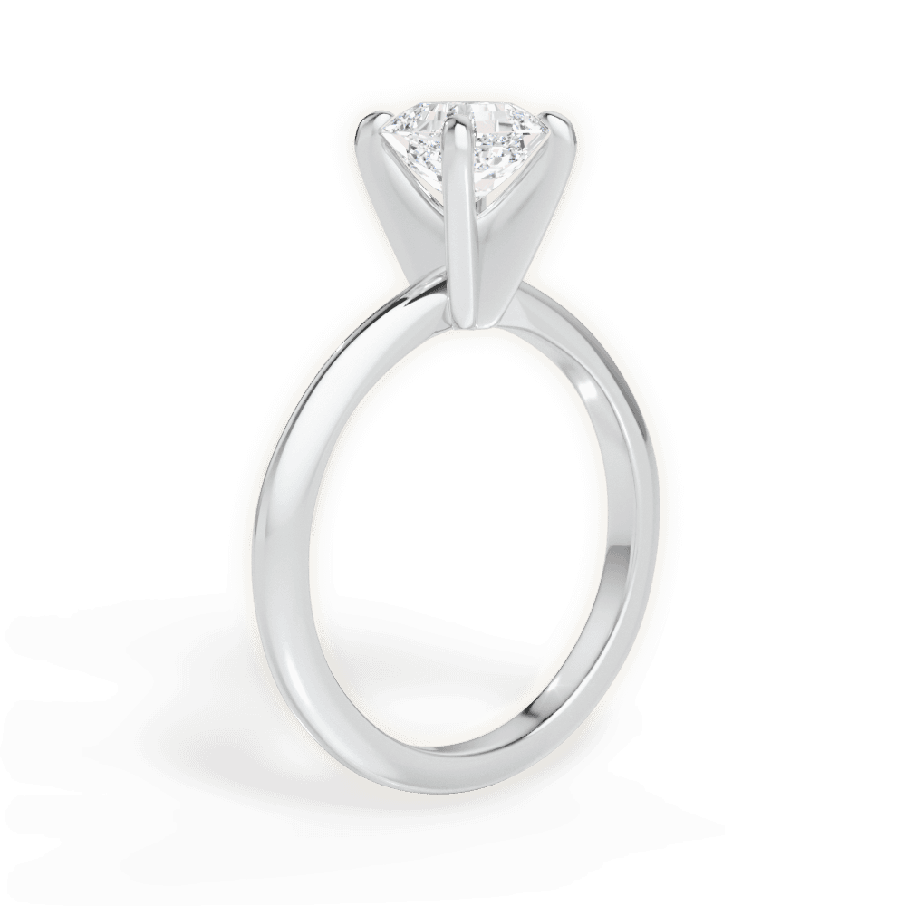 Alicia Asscher Cut Lab Grown Diamond 18Kt White Gold Engagement Ring - View 2