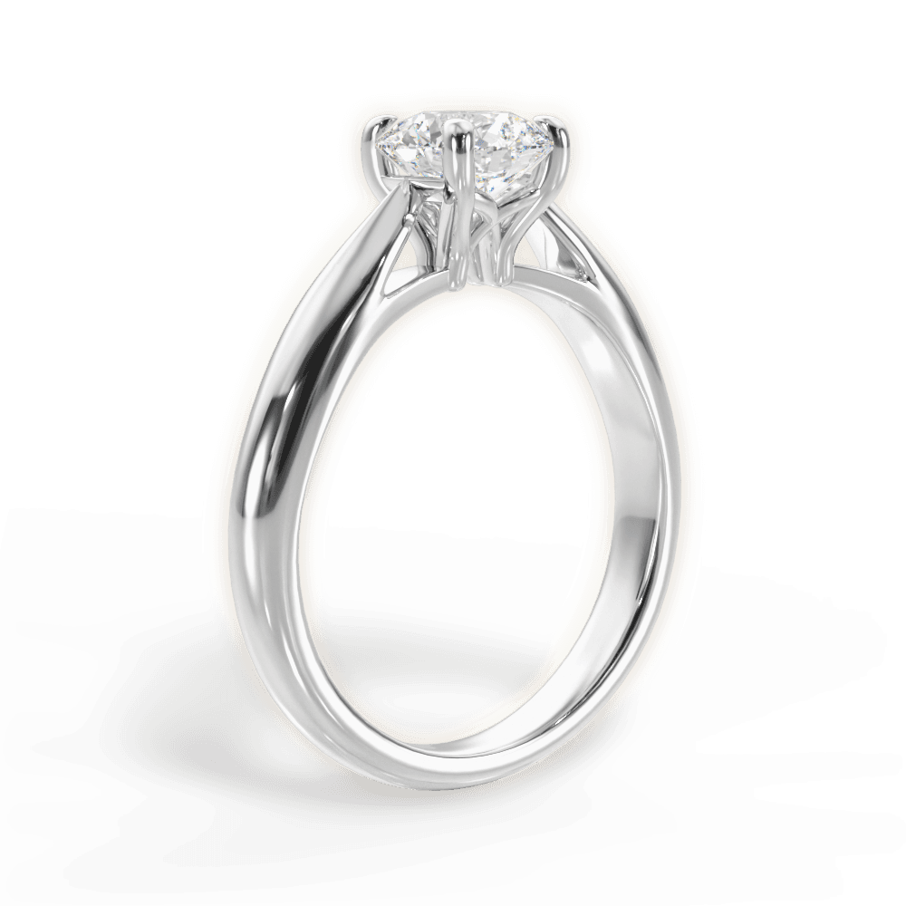 Amy Round Cut Lab Grown Diamond 14Kt White Gold Engagement Ring - View 4
