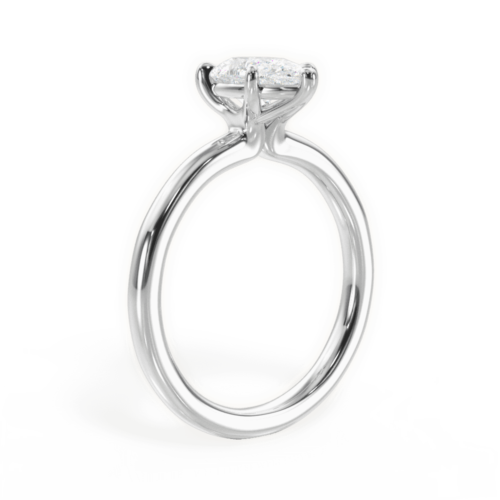 Angela Pear Cut Lab Grown Diamond 18Kt White Gold Engagement Ring - View 3