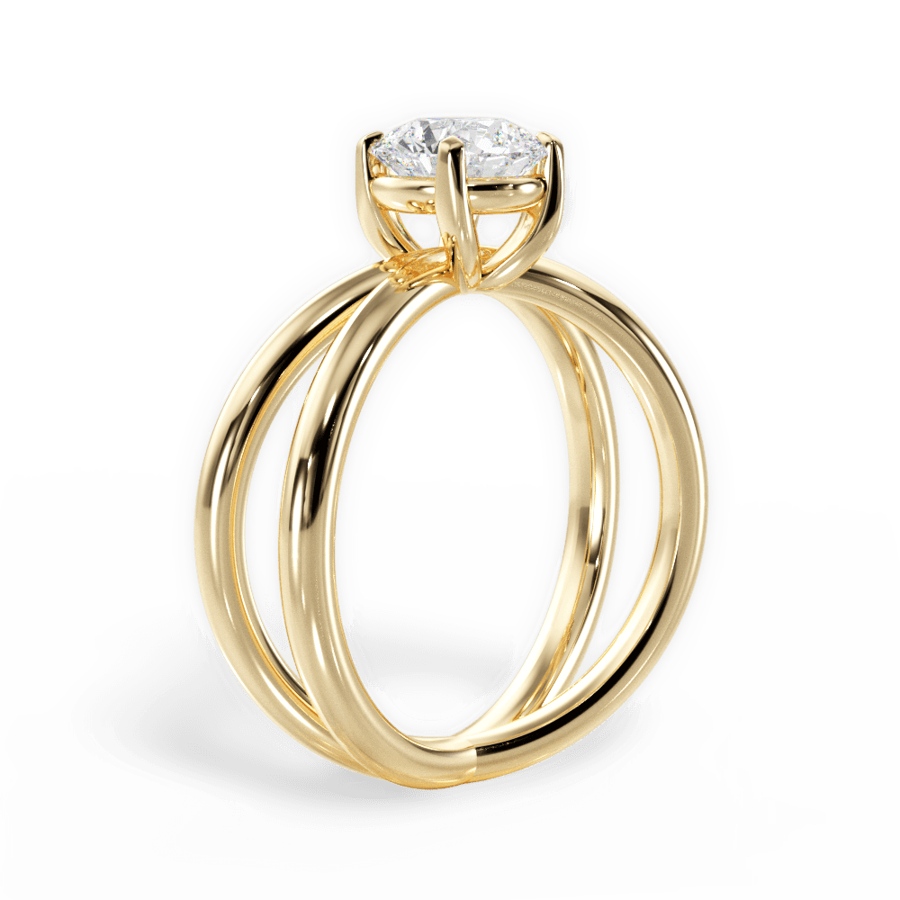 Ada Round Cut Lab Grown Diamond 18Kt Yellow Gold Engagement Ring - View 2