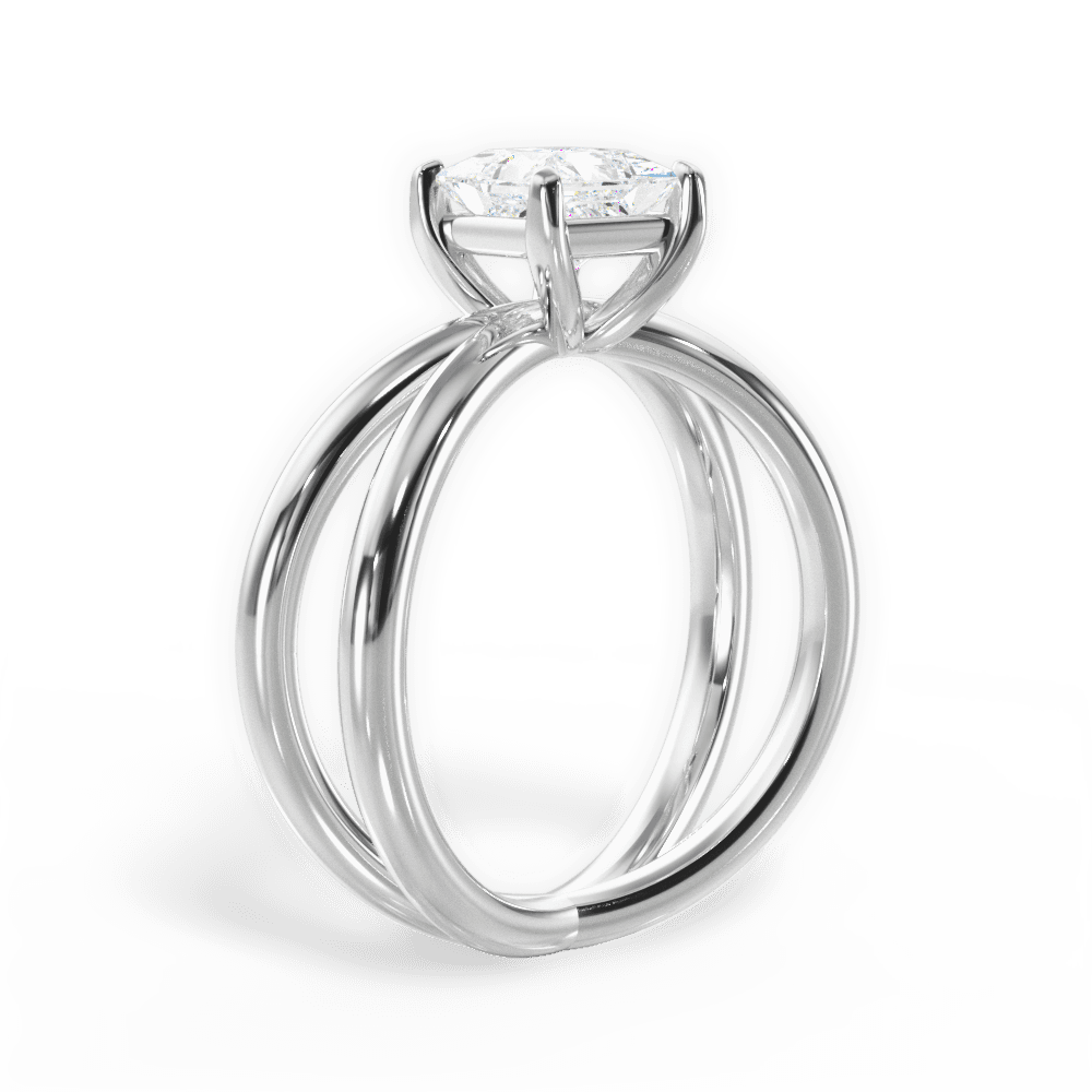 Ada Princess Cut Lab Grown Diamond 18Kt White Gold Engagement Ring - View 2