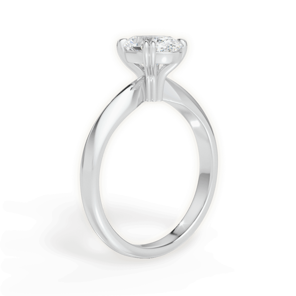 Anastasia Oval Cut Lab Grown Diamond 18Kt White Gold Engagement Ring - View 2