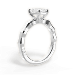 Aaliyah Radiant Cut Lab Grown Diamond 18Kt White Gold Engagement Ring - View 4