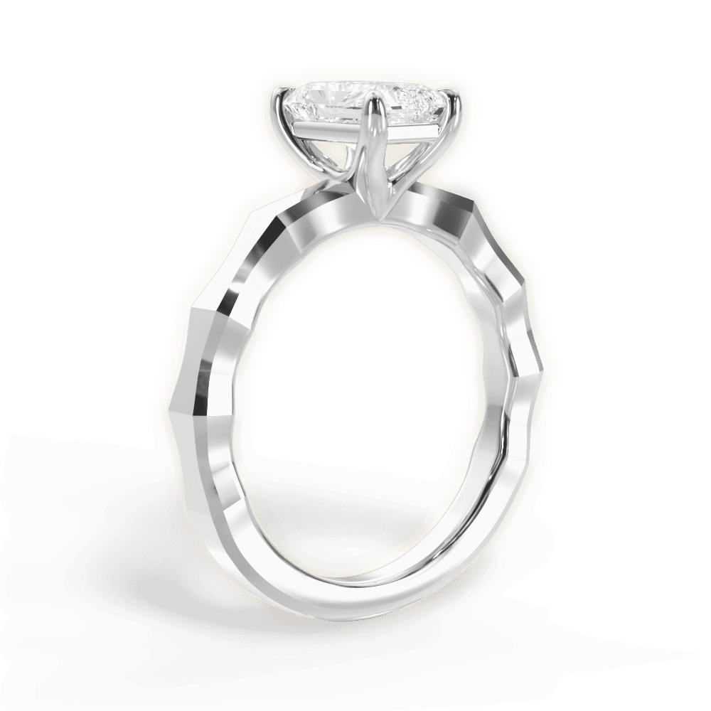 Aaliyah Radiant Cut Lab Grown Diamond 14Kt White Gold Engagement Ring - View 4