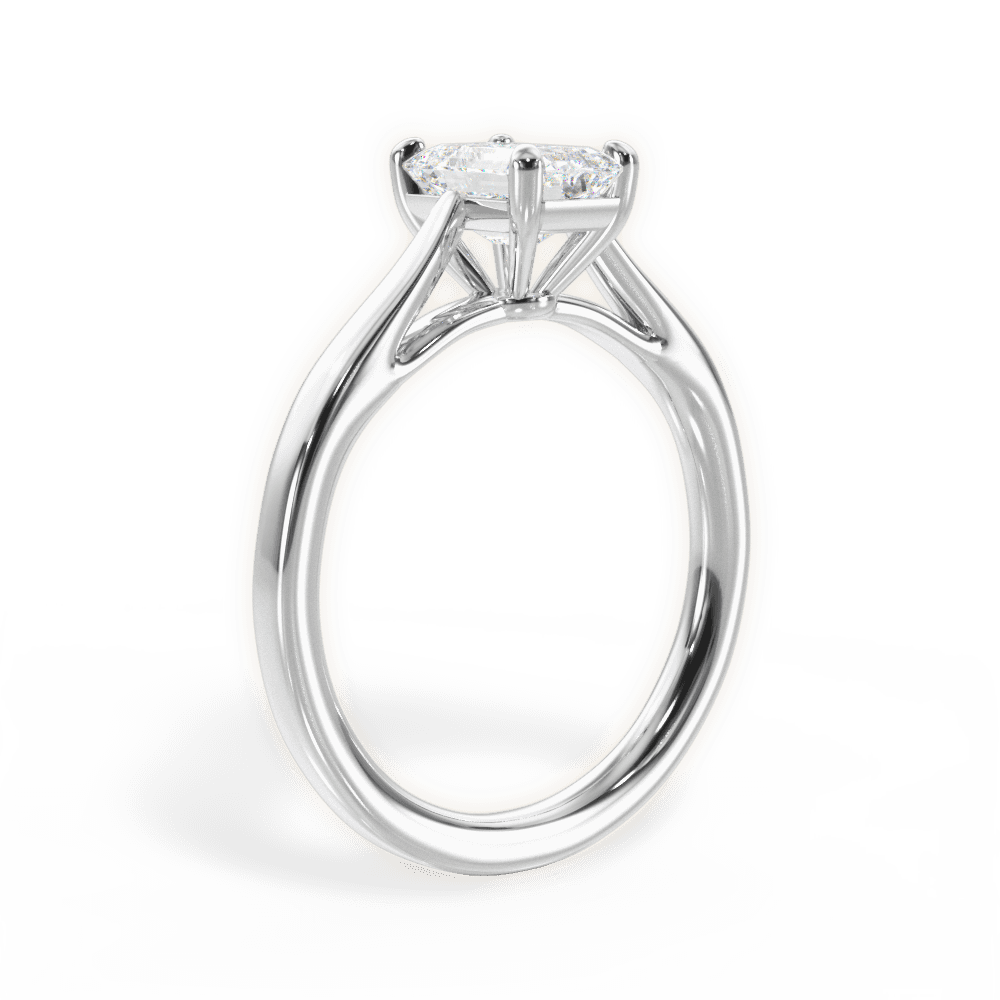 Angie Emerald Cut Lab Grown Diamond 14Kt White Gold Engagement Ring - View 2