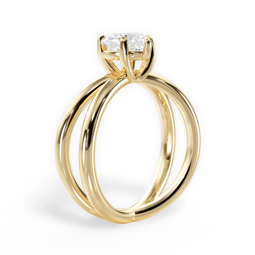 Ada Heart Cut Lab Grown Diamond 18Kt Yellow Gold Engagement Ring - View 2