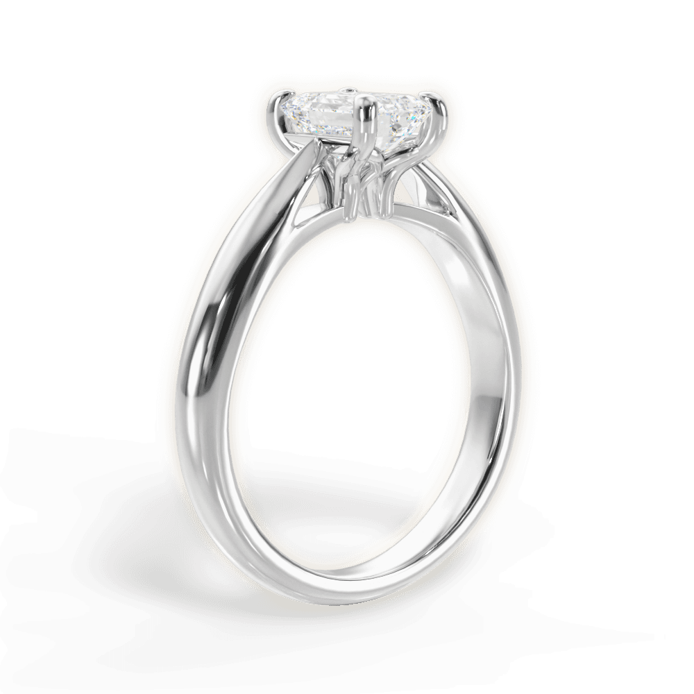 Amy Emerald Cut Lab Grown Diamond 14Kt White Gold Engagement Ring - View 2