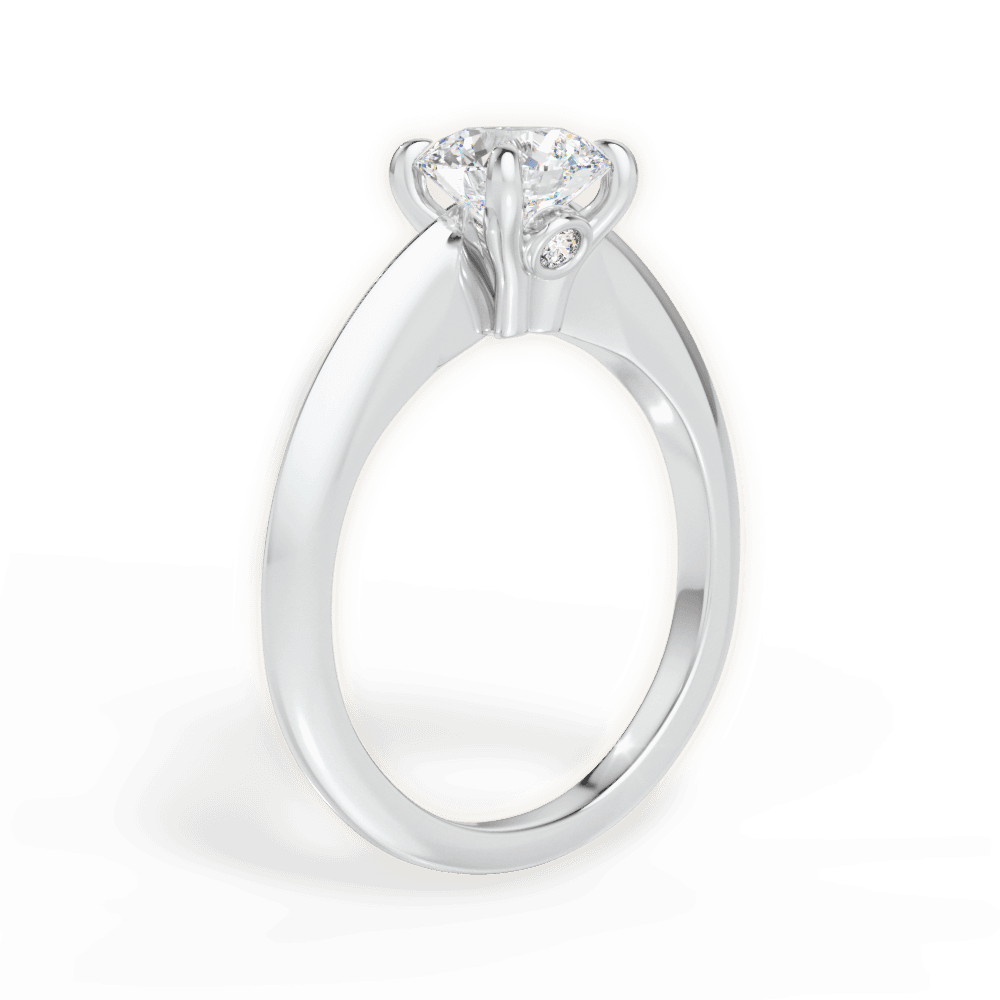 Amanda Round Cut Lab Grown Diamond 18Kt White Gold Engagement Ring - View 2