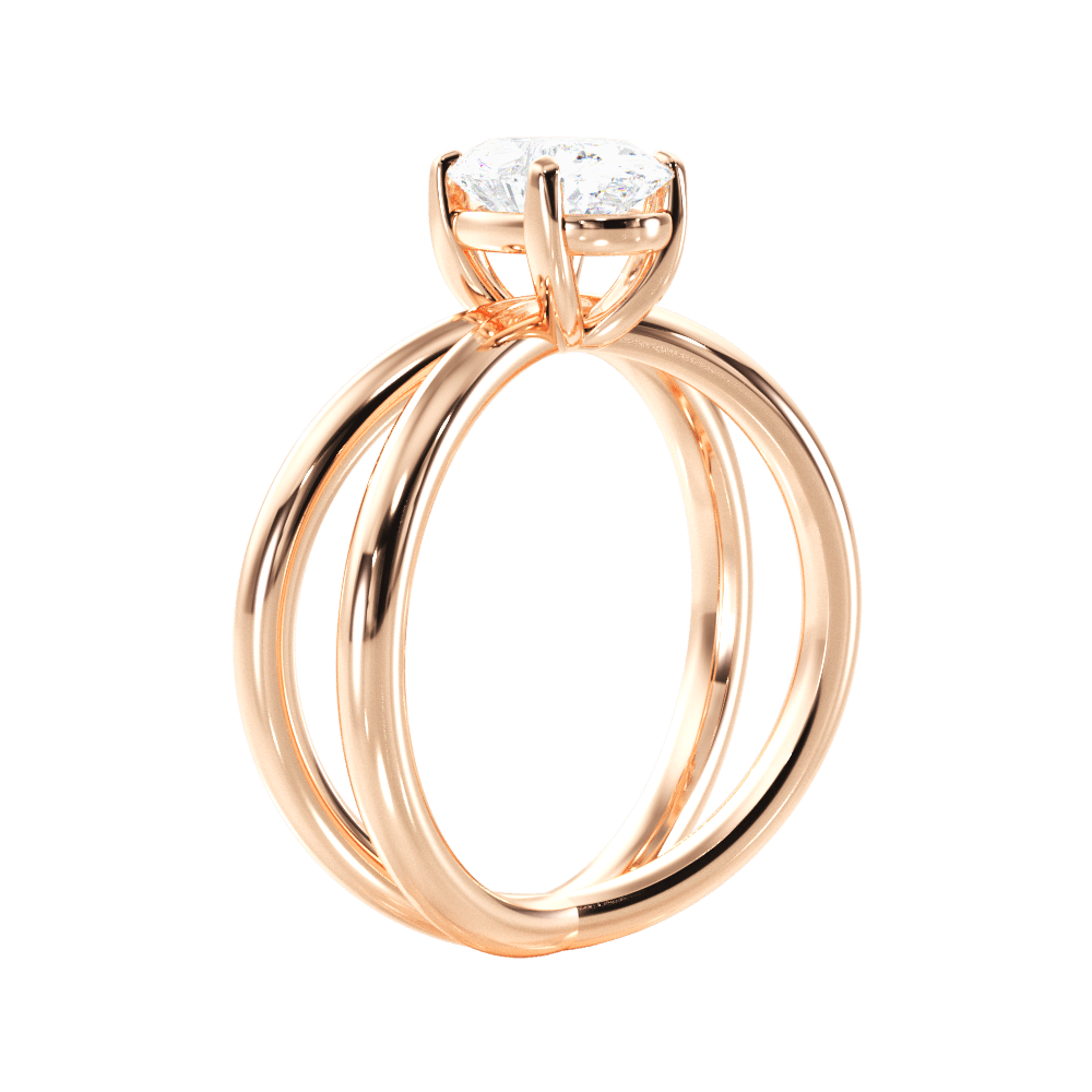 Ada Oval Cut Lab Grown Diamond 18Kt Rose Gold Engagement Ring - View 2