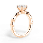Aaliyah Asscher Cut Lab Grown Diamond 18Kt Rose Gold Engagement Ring - View 4