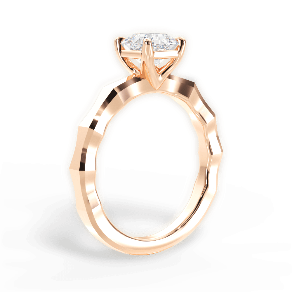 Aaliyah Asscher Cut Lab Grown Diamond 18Kt Rose Gold Engagement Ring - View 4