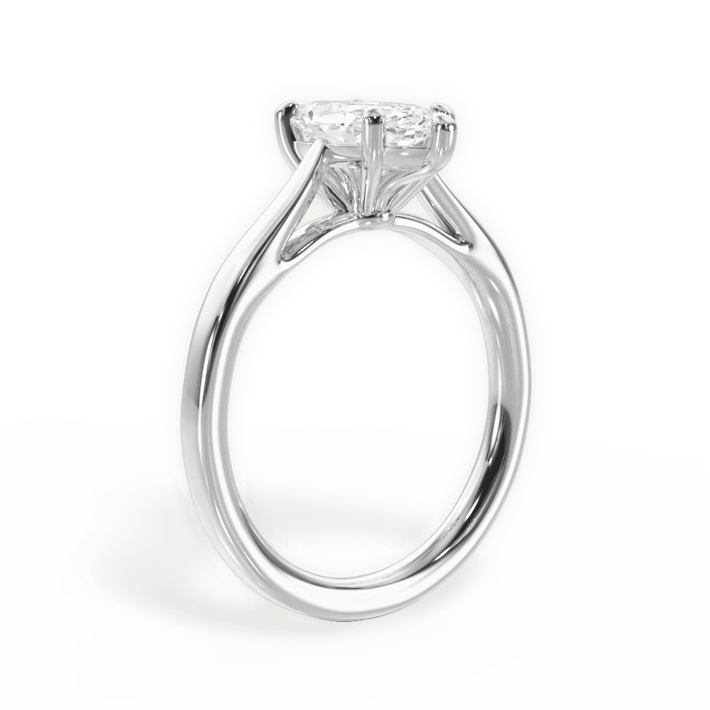 Angie Marquise Cut Lab Grown Diamond 14Kt White Gold Engagement Ring - View 2