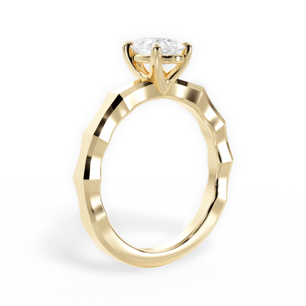 Aaliyah Pear Cut Lab Grown Diamond 18Kt Yellow Gold Engagement Ring - View 3