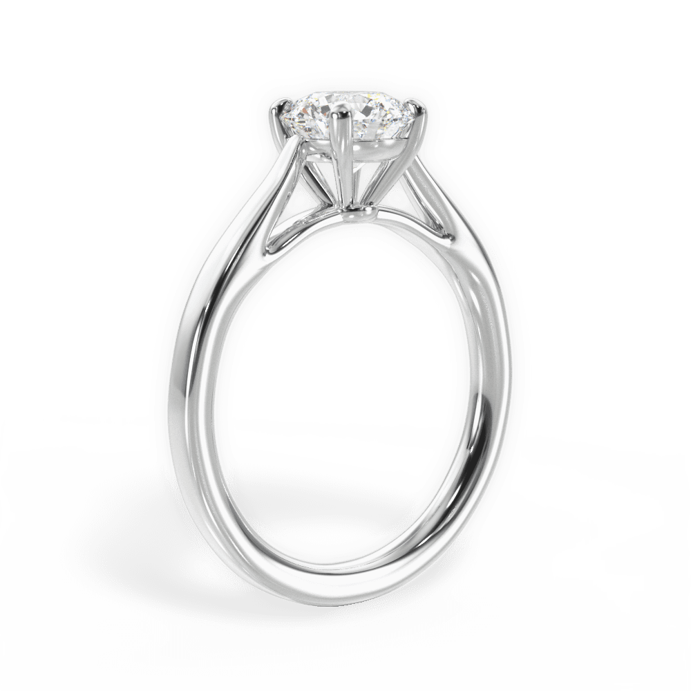 Angie Round Cut Lab Grown Diamond 18Kt White Gold Engagement Ring - View 4