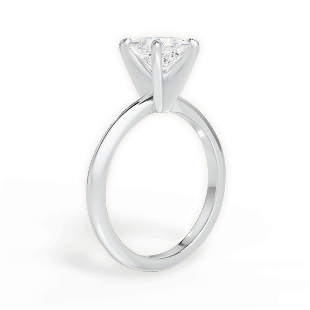 Alicia Princess Cut Lab Grown Diamond 18Kt White Gold Engagement Ring - View 3