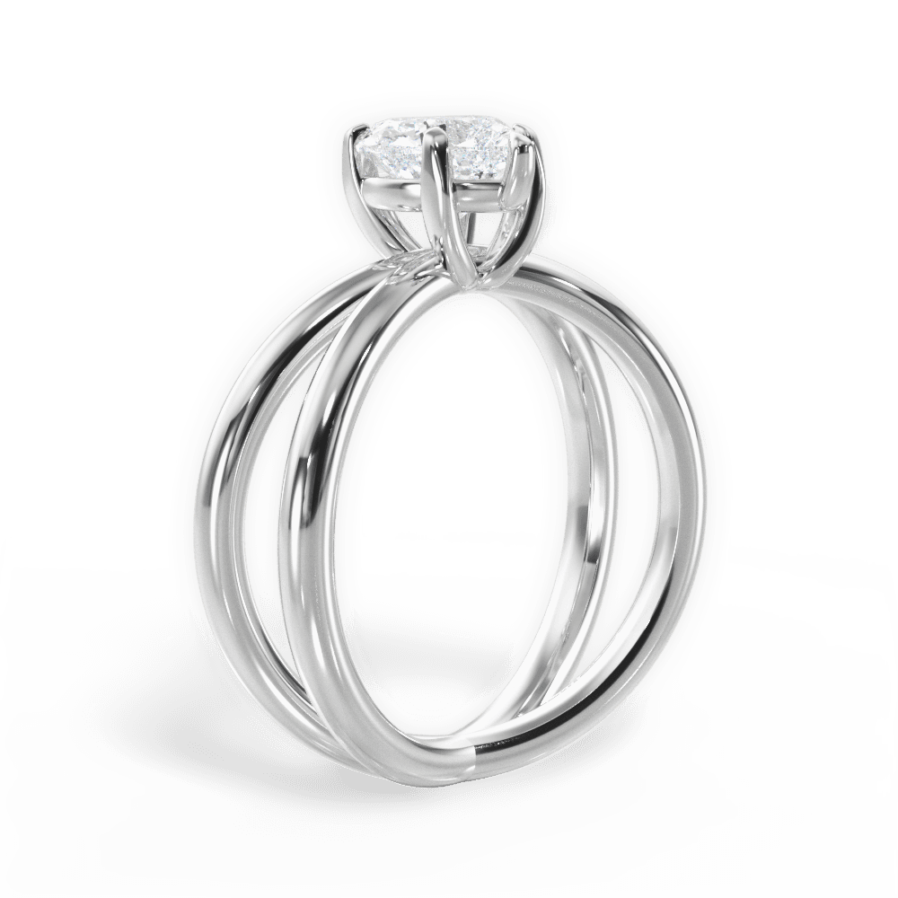Ada Heart Cut Lab Grown Diamond 14Kt White Gold Engagement Ring - View 2