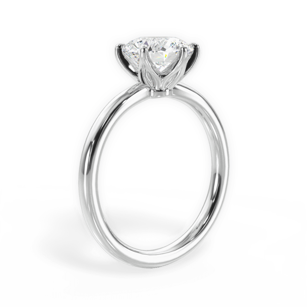 Angelica Round Cut Lab Grown Diamond 18Kt White Gold Engagement Ring - View 4