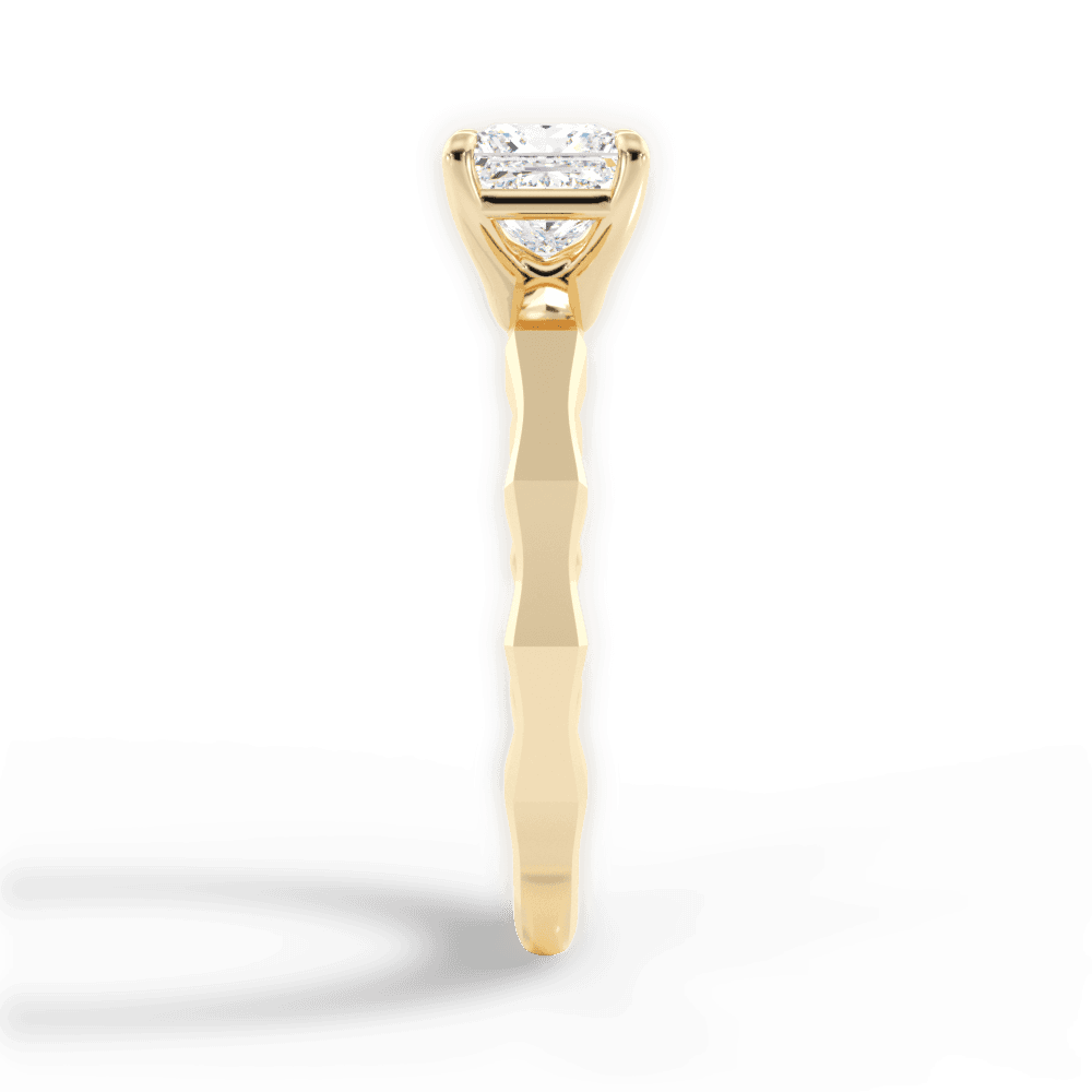 Aaliyah Princess Cut Lab Grown Diamond 18Kt Yellow Gold Engagement Ring - View 4
