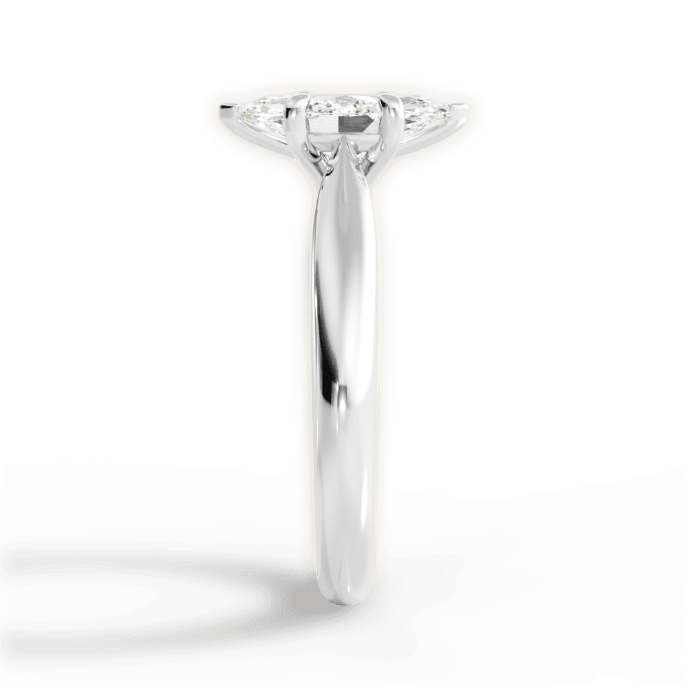Amy Marquise Cut Lab Grown Diamond 18Kt White Gold Engagement Ring - View 2