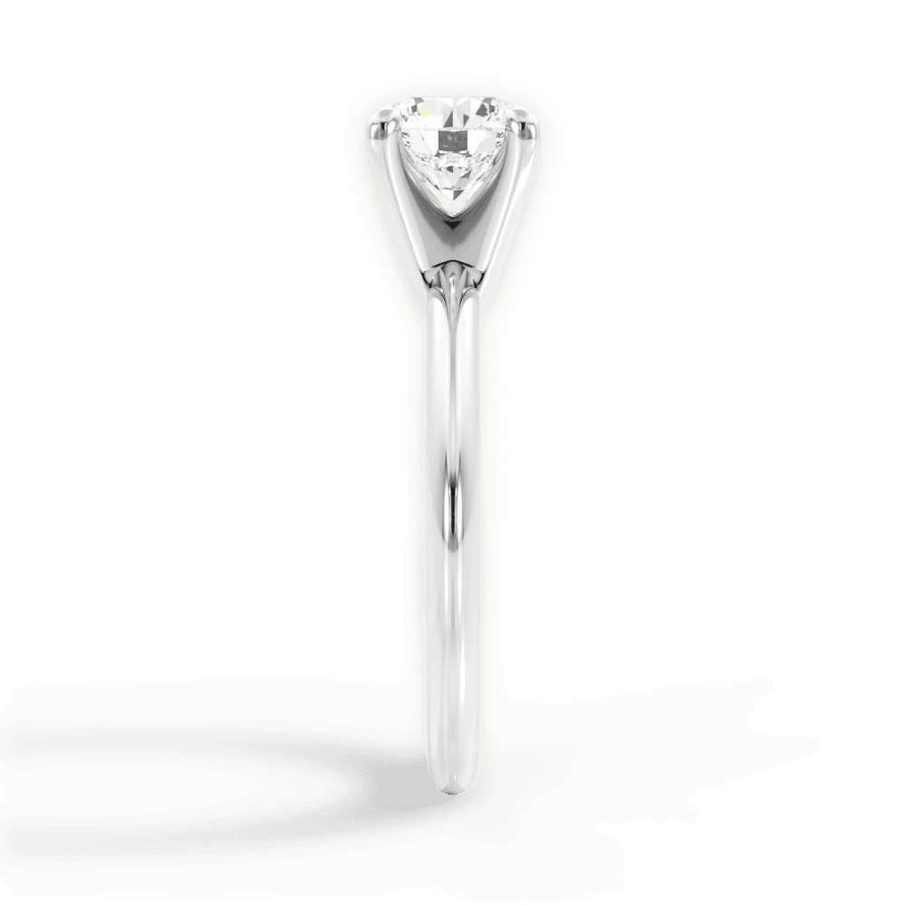 Alicia Round Cut Lab Grown Diamond Platinum Engagement Ring - View 4